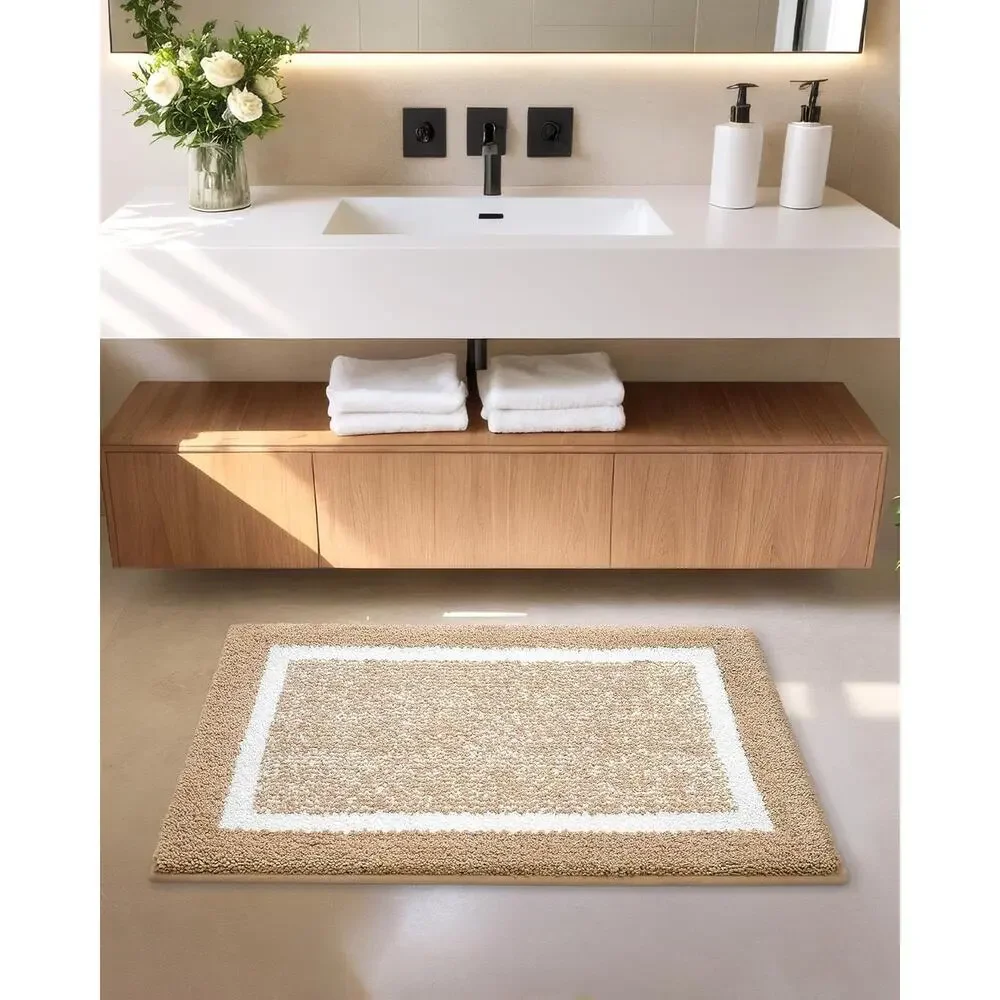 New Color & Geometry Brown Non-Slip Washable Bath Rug Bathroom Mat 20